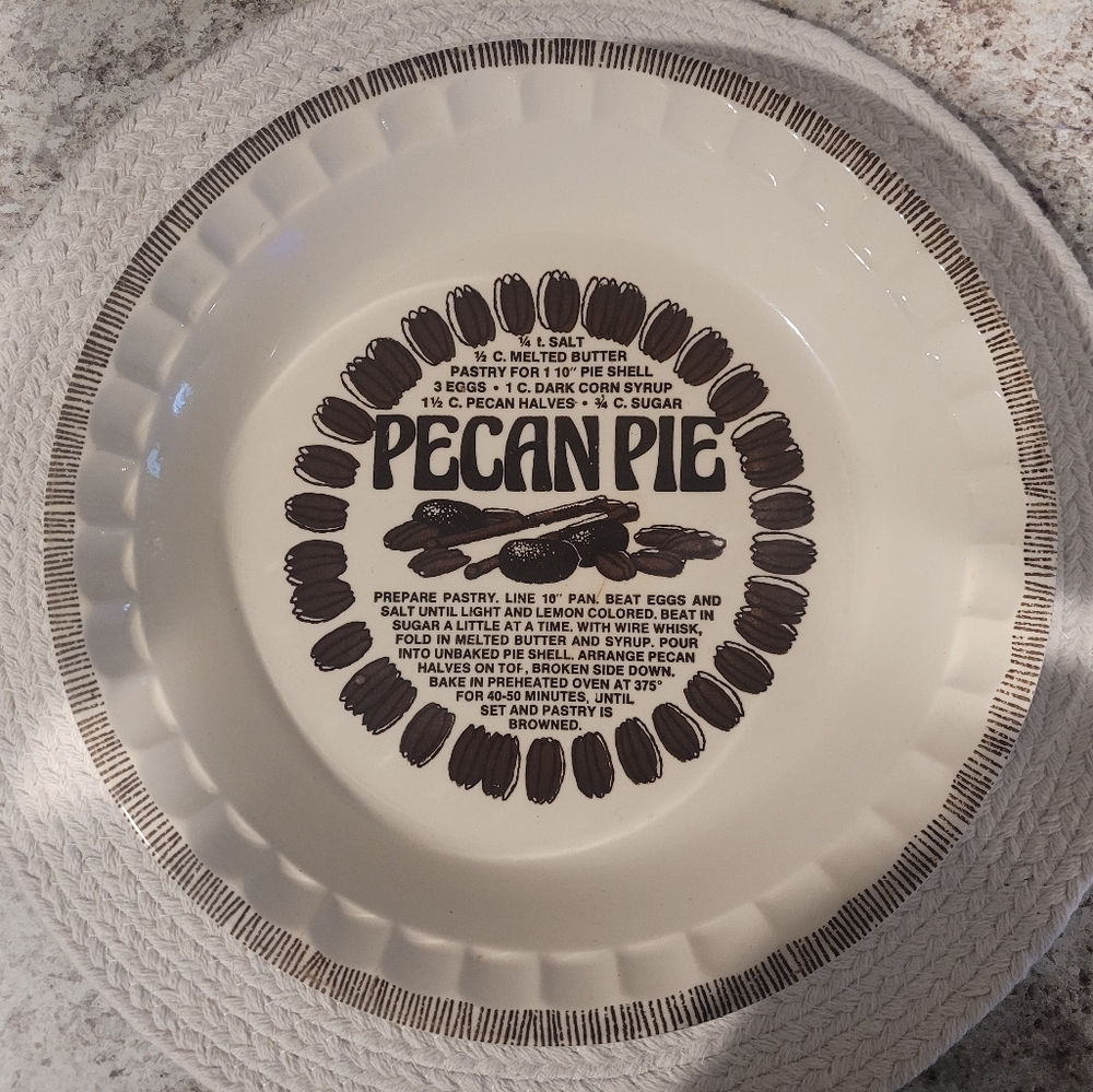 Vintage Pecan Pie Recipe Plate Royal China Jeanette 1960